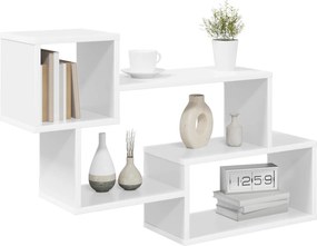 vidaXL Πλωτό ράφι Επιτοίχιο Λευκό 87 x 20 x 55 εκ Επεξεργασμένο Ξύλο