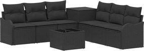 vidaXL Σετ Καναπέ 8 τμχ. Μαύρο 55 x 55 x 37 εκ Πολυ-ρακί και Χάλυβας