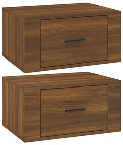 vidaXL Κομοδίνα Επιτοίχια 2 τεμ. Καφέ Δρυς 50x36x25 εκ.