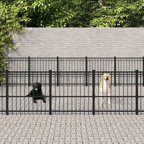 Κλουβί Σκύλου Εξωτερικού Χώρου 18,82 μ² από Ατσάλι - Μαύρο
