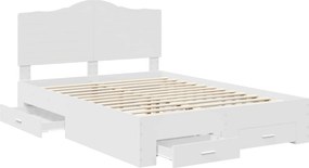 vidaXL Σκελετός Κρεβατιού Λευκό 140 x 200 cm Επεξεργασμένο ξύλο