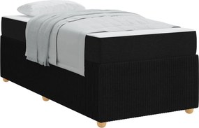 vidaXL Σκελετός Κρεβατιού με στρώμα Μαύρο 80 x 200 cm ύφασμα