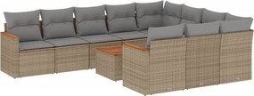 vidaXL Patio Sofa Set 10-θέσια Μικτό μπεζ