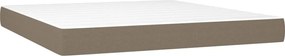 vidaXL Κρεβάτι Boxspring με Στρώμα &amp; LED Taupe 180x200 εκ. Υφασμάτινο