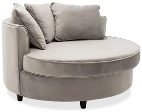 Armchair-sofa sofa round in grey velvet 123x120x85cm 123x120x85 εκ.