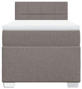 vidaXL Κρεβάτι Boxspring με Στρώμα Taupe 80x200 εκ. Υφασμάτινο