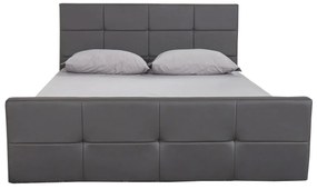 Κρεβάτι ArteLibre ANEMONE Γκρι PU 216x160.5x93cm (Στρώμα 150x200cm)-14320003