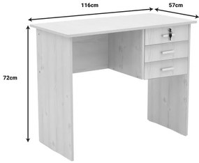 Γραφείο εργασίας-συρταριέρα Sophia φυσικό 116x57x72εκ 116x57x72 εκ.