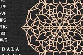 Intra απο ξύλο plywood 3mm-4mm πάχος – Διακόσμηση τοίχου Mandala Cut Laser Δίασταση 40x30 cm INTRAFABR-49273639