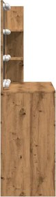vidaXL Κομοδίνο με LED Artisan Oak 74,5x40x141 cm