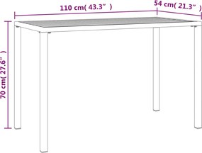 vidaXL Τραπεζαρία Κήπου Ανθρακί 110 x 54 x 70 εκ. Ατσάλινη
