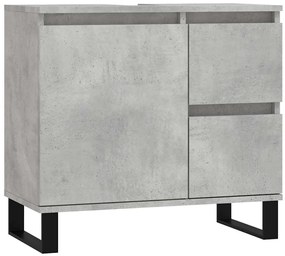 vidaXL Ντουλάπι Μπάνιου Γκρι Σκυροδέματος 65x33x60 εκ. Επεξ. Ξύλο