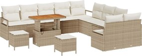 vidaXL Σετ Καναπέ Κήπου με μαξιλάρι 13 pcs Μπεζ και Κρέμα