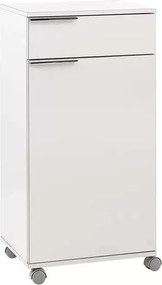 Ντουλάπι Diamond Megapap τροχήλατο χρώμα λευκό gloss 50x40x100εκ.