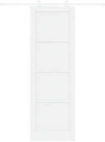 vidaXL Συρόμενη Πόρτα με Σετ Υλικών Λευκή 78x232 εκ. Σφιχτό Ξύλο Πεύκο