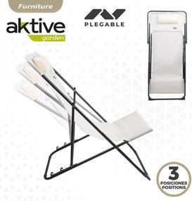 Ξαπλώστε ξαπλώστρα Aktive Λευκό 53 x 87 x 78 cm (4 Μονάδες)