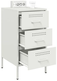 vidaXL Κομοδίνα 2 τεμ. Λευκά 36x39x68 εκ. από Χάλυβα