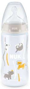 Μπιμπερό Σιλικόνης First Choice Plus 10741940 Temperature Control 300ml 6-18 Μηνών Grey-Yellow Nuk 300ml Polypropylene
