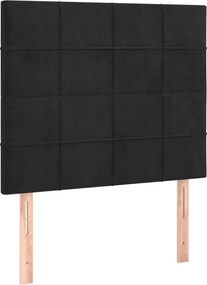vidaXL Κρεβάτι Boxspring με Στρώμα Μαύρο 90x200 εκ. Βελούδινο