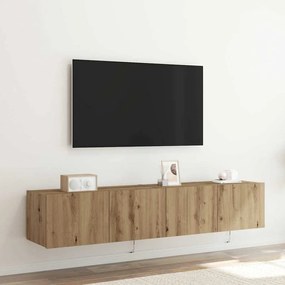 vidaXL Καλόγεροι Τηλεόρασης με Φώτα LED 2 τεμ Κατασκευαστής Δρύς 80x35x31 εκ