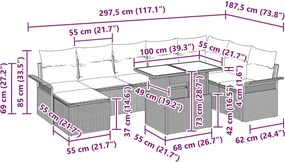 vidaXL Σετ Καναπέ Κήπου 9 τμχ. Μπεζ και Κρέμα