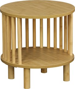 Κομοδίνο Nodial pakoworld MDF/Bamboo σε φυσική απόχρωση Φ40x40εκ