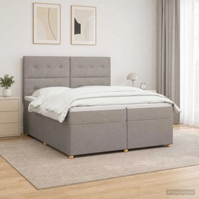 vidaXL Κρεβάτι box spring με στρώμα Taupe 200 x 200 cm Ύφασμα
