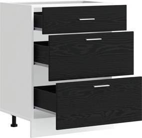 vidaXL Βάση Ντουλάπας Κουζίνας Μαύρη Δρυς 60 x 46 x 81,5 cm