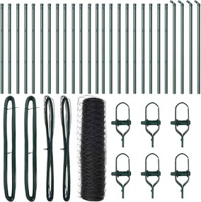 vidaXL Στύλος Περιφράξεων Γκρι 50 x 0,8 μ (50 mm δίχτυ)