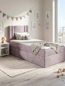 Επενδυμένο κρεβάτι Carmen Mini-Roz-100 x 200-Aristera