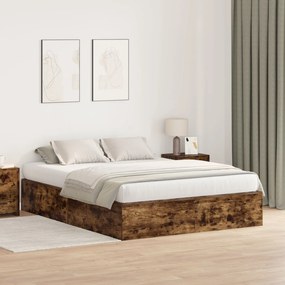 Κρεβάτι Καπνιστός δρυς Μασίφ δρυς 160 x 200 εκ Ανθεκτικό