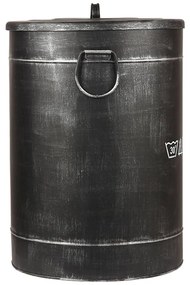 LABEL51 Καλάθι Απλύτων Χρώμα Αντικέ Μαύρο 40 x 40 x 58 εκ. L