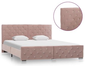 vidaXL Πλαίσιο Κρεβατιού Ροζ 160 x 200 εκ. Βελούδινο