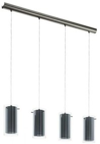 Φωτιστικό Οροφής-Ράγα Klarinto 99287 Grey Eglo Glass, Fabric