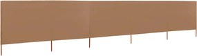 vidaXL Προστατευτικό Αέρα με 5 Πάνελ Taupe 600 x 160 εκ. Υφασμάτινο