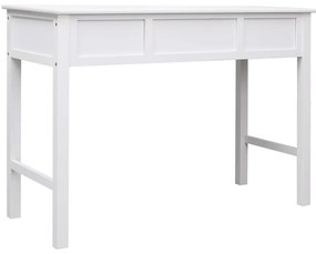 vidaXL Γραφείο Λευκό 108 x 45 x 76 εκ. από Μασίφ Ξύλο Παυλώνιας