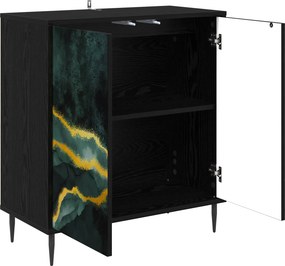 vidaXL Πλαϊνό γραφείο WIJHE Μαύρη Δρυς 69 x 33 x 76 εκ.