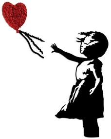 Διακοσμητικό Τοίχου Banksy 891TNL3272 105x85cm Black-Red Wallity Μέταλλο