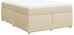 Κρεβάτι Boxspring με Στρώμα Κρεμ 140x190 εκ. Υφασμάτινο - Κρεμ