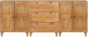 vidaXL Πλαϊνό γραφείο 3 τμχ. 180 x 33,5 x 75 εκ. Μασίφ ξύλο μάνγκο