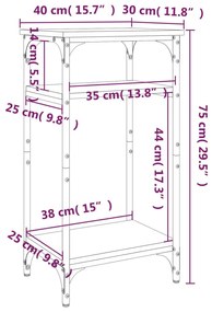 Βοηθητικό Τραπέζι Μαύρο 40 x 30 x 75 εκ. από Επεξεργασμένο Ξύλο - Μαύρο