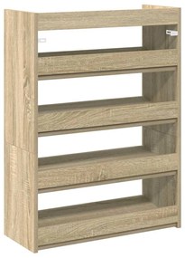 vidaXL Ράφι παπουτσιών  Sonoma Oak 60x25x81 cm Κατασκευασμένο ξύλο