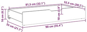 ΣΥΡΤΑΡΙΑ ΚΡΕΒΑΤΙΟΥ 2 ΤΕΜ 90X55X16 ΕΚ ΚΑΦΕ ΚΕΡΙΟΥ ΜΑΣΙΦ ΠΕΥΚΟ 850925