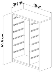 ΣΥΡΤΑΡΙΕΡΑ SANI  ΜΕΛΑΜΙΝΗ SONAMA-ΛΕΥΚΑ ΣΥΡΤΑΡΙΑ P.E. 69x29,6x91,8Υεκ.