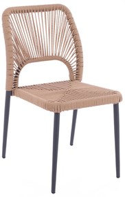 ΚΑΡΕΚΛΑ ΑΛΟΥΜΙΝΙΟΥ ΓΚΡΙ ΜΕ P.E.TWIST RATTAN ΜΠΕΖ HM5770.02 45x63x82Υ εκ.