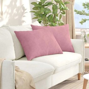 vidaXL Μαξιλάρι Καναπέ 2 τμχ. Βελούδο Ροζ 70 x 50 cm