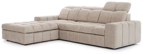 Γωνιακός καναπές Magnelio Mini με λειτουργία ύπνου 211x160cm, Μπέζ 267x107x205cm-Αριστερή γωνία-BOG6025
