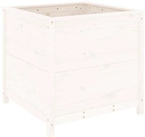 vidaXL Ζαρντινιέρα Λευκή 82,5 x 82,5 x 78 εκ. από Μασίφ Ξύλο Πεύκου