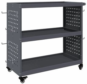vidaXL Καρότσι εργαλείων με ράφι Ανθρακί 75 x 35 x 73 εκ. Κρύα χάλυβας