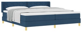 vidaXL Κρεβάτι Box Spring με Στρώμα Μπλε, 200 x 200 cm, Υφασμάτινο